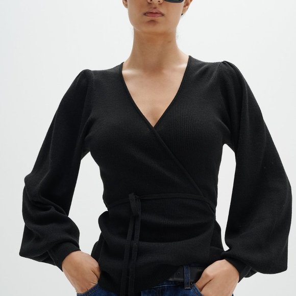 InWear Sweaters - NWT InWear -  Black Wrap Cardigan, Sz Sm